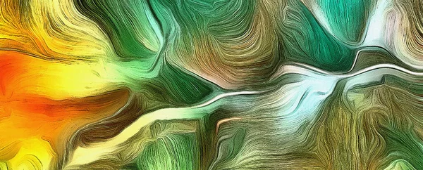 Абстрактний Живопис Яскравих Тонах Зеленого — стокове фото