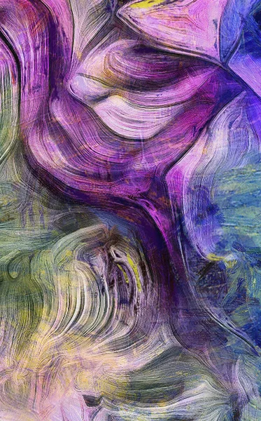 Peinture Abstraite Principalement Dans Les Teintes Bleu Violet — Photo