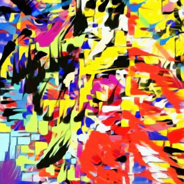 Tablo üzerinde soyut resim. Fırça darbeleri. 3B görüntüleme