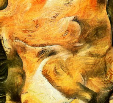 Sarı Soyut Boyama. 3B görüntüleme