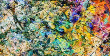 Renkli soyut resim. Rastgele çizgiler. 3B görüntüleme