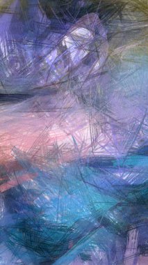 Pastel renklerde sessiz ve soyut bir resim. 3B görüntüleme