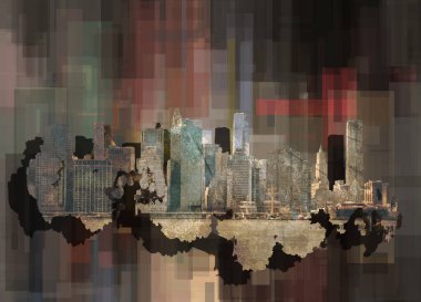 New York soyut arka planda.