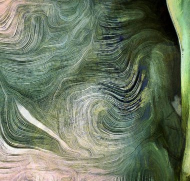 Yeşil renk hareketinin akışkan çizgileri. 3B görüntüleme.