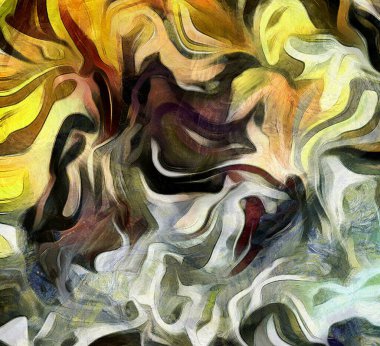 Sıvı satırları renk hareketinin. Sessiz renkler. 3D render.