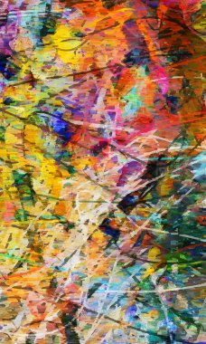 Renkli soyut resim. Rastgele çizgiler. 3B görüntüleme