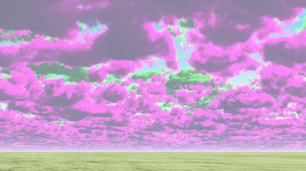 Nuvens Coloridas Acima Horizonte — Fotografia de Stock