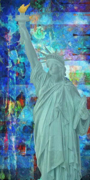 Абстрактная Живопись Статуя Свободы Рендеринг — стоковое фото