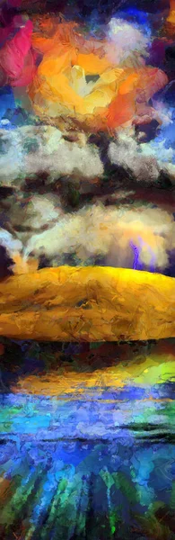 Abstract Landscape Modern Digital Painting — Fotografia de Stock