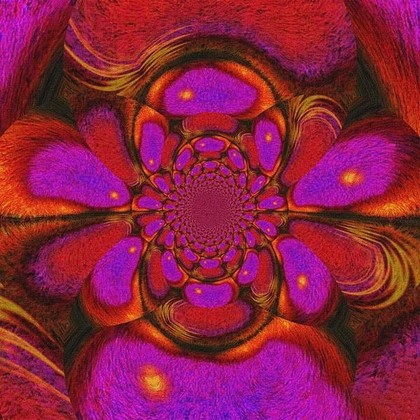 Abstrakte Malerei Verspiegeltes Rundes Fraktal Rosa Farben — Stockfoto