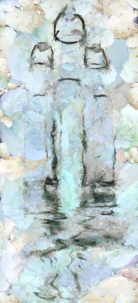 Moderne Kunst Drie Glazen Flessen Reflecteren Water — Stockfoto