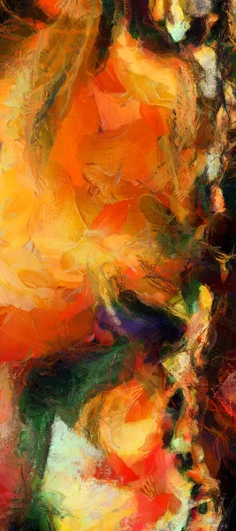 Red Yellow Abstract Painting Rendering — Stock Photo, Image