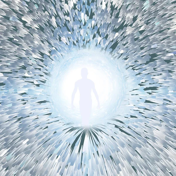 Tunnel Light Figure Soul Rendering — Stock Photo, Image