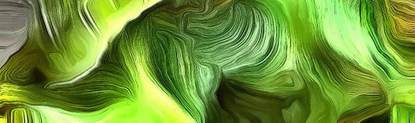Vätskelinjer För Färgrörelser Gröna Och Gula Färger Mest Rendering — Stockfoto