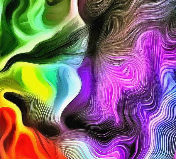 Levendig Abstract Schilderen Van Kleuren Lijnen — Stockfoto