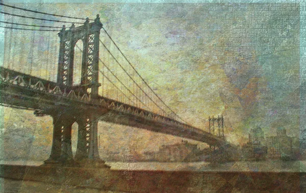 Nyc Bridge Painting Art — Stock fotografie
