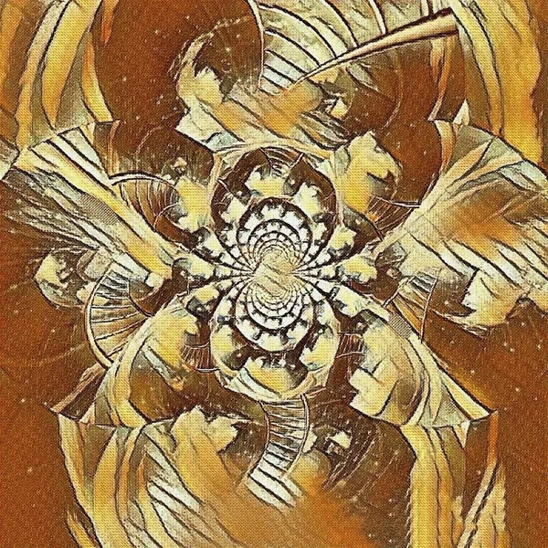 Obraz Abstrakcyjny Okrągły Fraktal Błyszczącym Światłem Drabiną — Zdjęcie stockowe