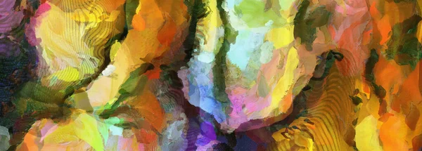Colorful Abstract Painting Oil Canvas Rendering — Stock Photo, Image