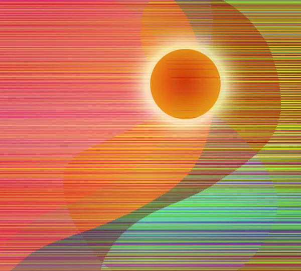 Abstract Sunset Modern Digital Art — Zdjęcie stockowe