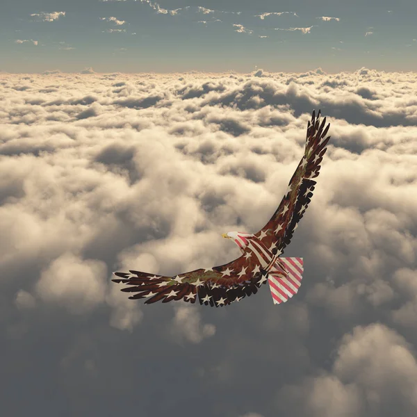 雲の上を飛ぶワシ — ストック写真