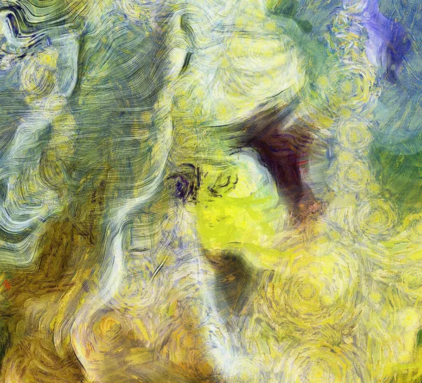 Барвистий Абстрактний Живопис Олія Полотні Візуалізація — стокове фото