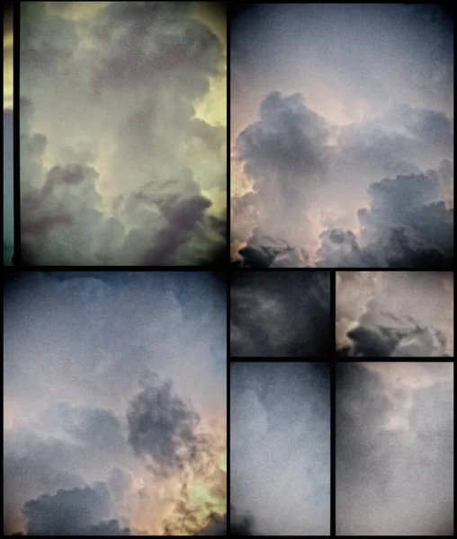 구름을 배경으로 기하학적 — 스톡 사진