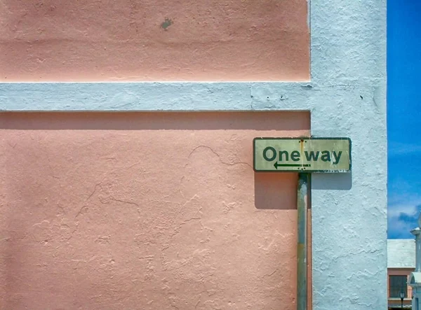 One Way Sigh House Facade — Stock Photo, Image