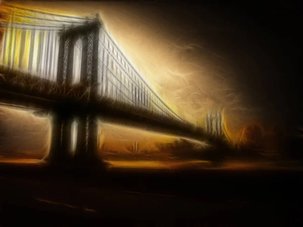 Νέα Υόρκη Bridge Ζωγραφική Τέχνη — Φωτογραφία Αρχείου
