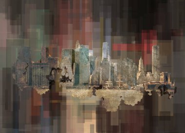 New York soyut arka planda.