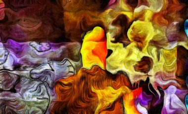 Soyut resim. Takım elbiseli bir adam. Saat yüzleri.