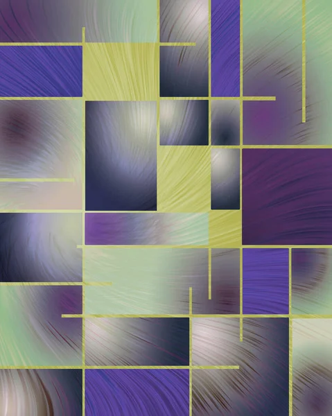 Abstrakcyjny Wzór Stylu Mondriana Stonowane Kolory Renderowania — Zdjęcie stockowe