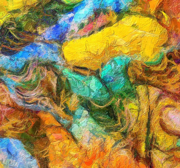 Pintura Abstrata Colorida Lona — Fotografia de Stock
