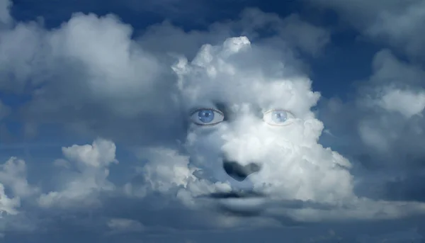 Cara Mujer Mística Las Nubes Renderizado —  Fotos de Stock