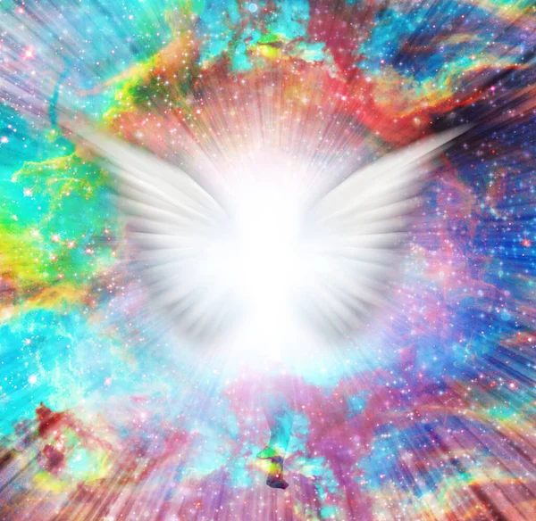 Блискучі Крила Ангела Промені Світла — стокове фото