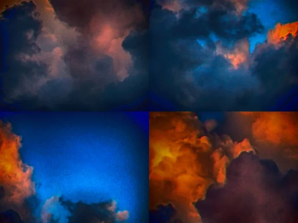 Цветные Облака Перекрывающимися Прямоугольными Слоями — стоковое фото