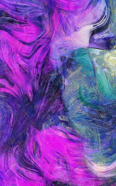 Pittura Astratta Più Tinte Blu Viola — Foto Stock