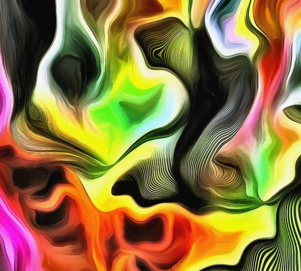 Levendig Abstract Schilderen Van Kleuren Lijnen — Stockfoto