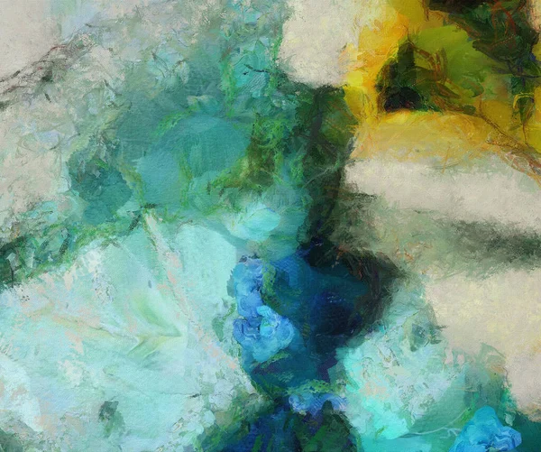Pintura Abstracta Colorida Óleo Sobre Lienzo Renderizado — Foto de Stock