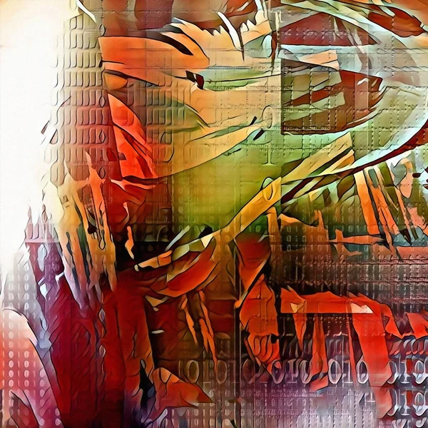Абстрактний Живопис Малювати Штрихи Двійковий Код — стокове фото