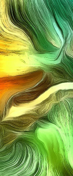 Linhas Fluidas Movimento Cor Cores Verdes Amarelas Principalmente Renderização — Fotografia de Stock
