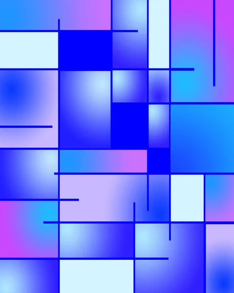 Abstraktes Muster Mondrianischen Stil Darstellung — Stockfoto