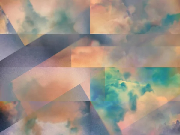 重なり合う四角形の層を持つカラフルな雲 — ストック写真