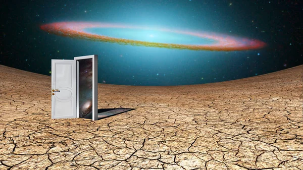 Surrealism Door Another Dimension — Stock Photo, Image