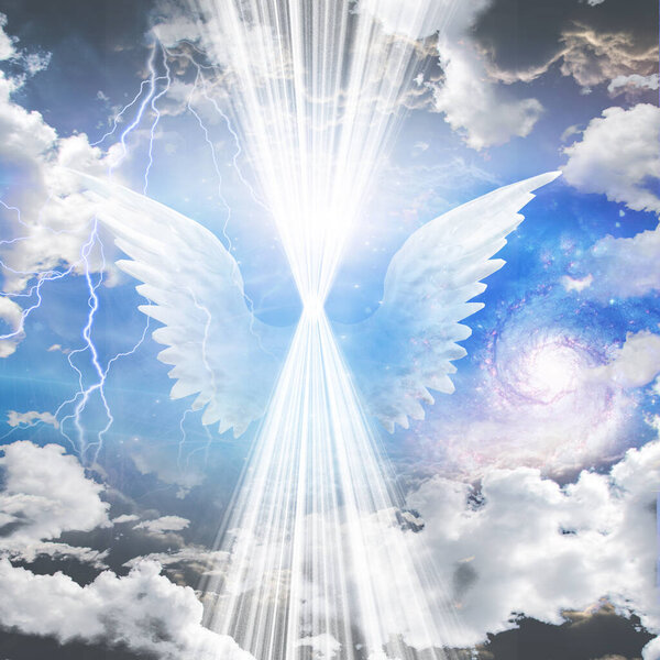 Angelic being of light. 3D rendering