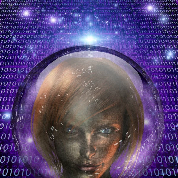 Machine Human Girl Android —  Fotos de Stock