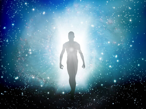 Human Figure Emerges from Light