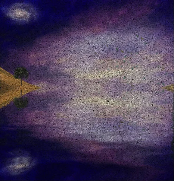Galaxie Baum Und Himmel Spiegeln Sich Wasser — Stockfoto