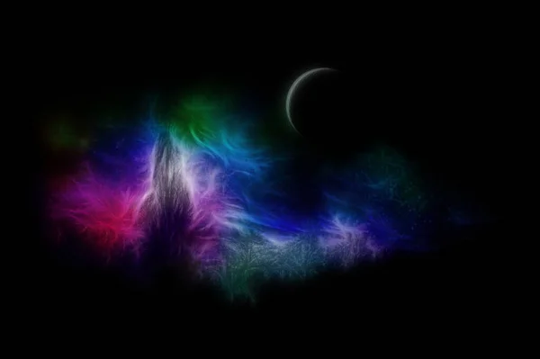 Волшебная Ночь Пейзажа Рендеринг — стоковое фото
