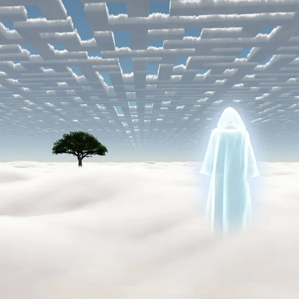 Figura Capa Brillante Encuentra Campo Nubes — Foto de Stock