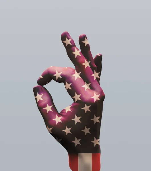 Americas Point Hand Sign Renderin — стоковое фото